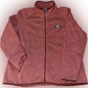L.L. Bean Sweater Fleece, Full-Zip Jacket, Deep Coral, Size 2X / XXL